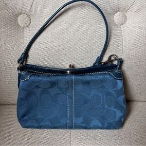 Coach signature wristlet turnlock Y2K rare blue